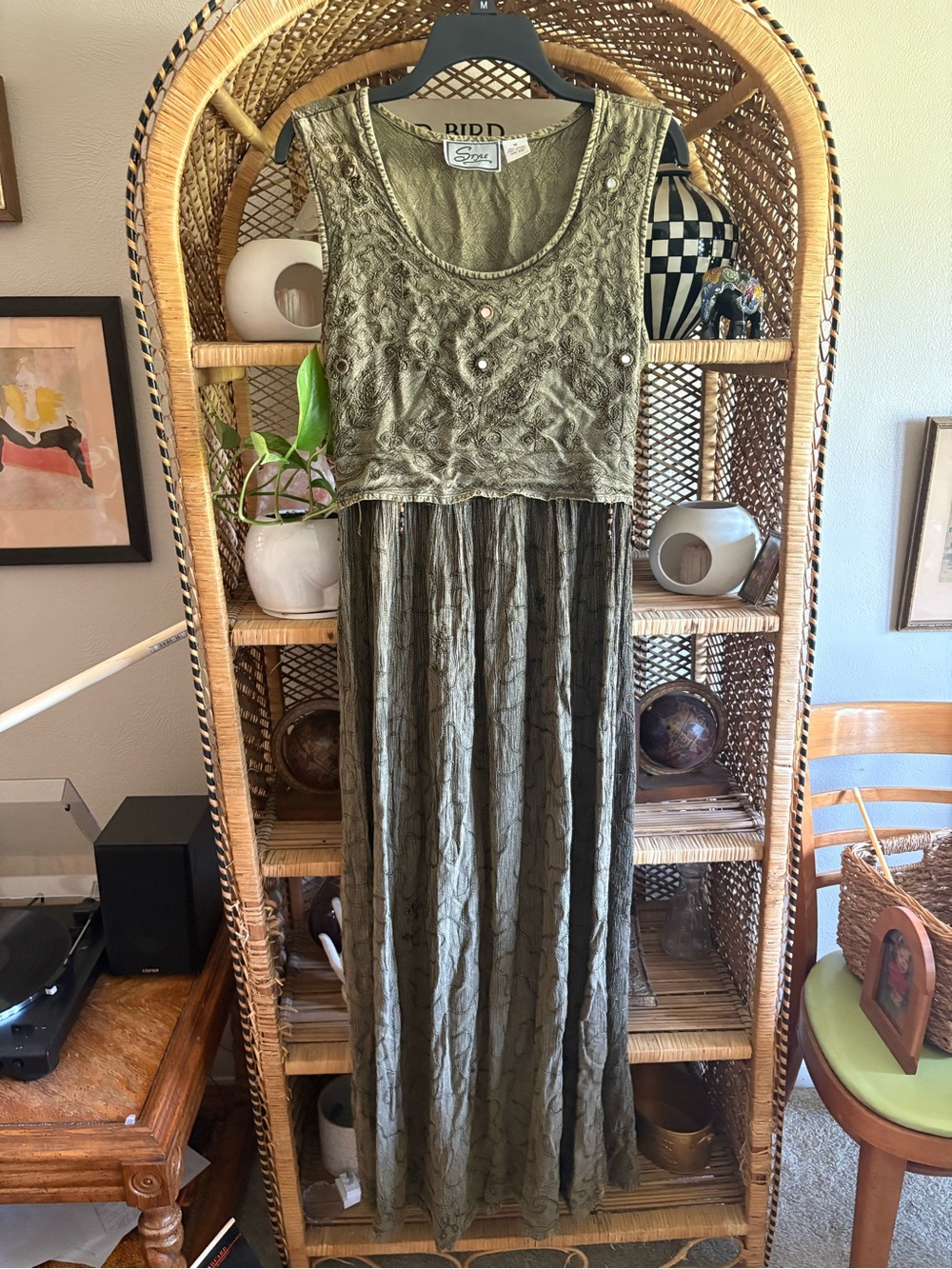 STYLE Olive Green Sleeveless Maxi Dress